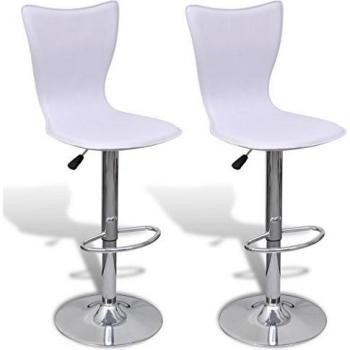 vidaXL Taburete de cocina bar, 2 unidades blancas giratorias, en forma L