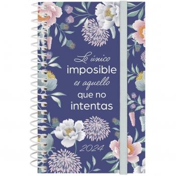 Agenda Espiral Design Collection E3 2024 79x127mm Semana Vista Horizontal Imposible Finocam Multicolor Multilingüe