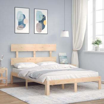 Cabecero de cama 120x200 cm de madera maciza Vidaxl Marrón