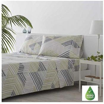 Juego de sábanas Rodiles de microfibra hipoalergénica gris para cama de 150 x 190/200 cm - incluye sábana encimera, sábana bajera ajustable y fundas de almohada