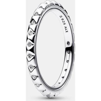Pandora ME Sterling Silver Pyramids Ring with Cubic Zirconia, Size 52
