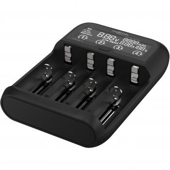 Cargador de sobremesa ANSMANN para pilas AA, AAA, C, hasta 4 unidades, compatible con LiFePO4, Li-Ion y NiMH, enchufe universal