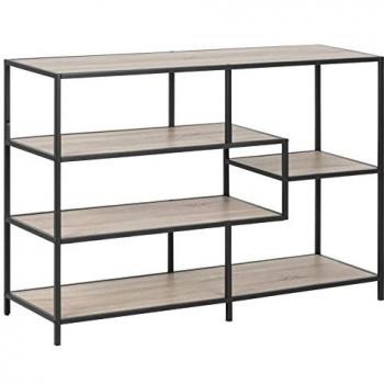 Estantería Industrial de Metal y MDF con 4 Estantes en Roble Sonoma, Dimensiones 114x78x35 cm