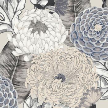 Papel Pintado Vinílico Botánico Floral Gris Vietri Amalfi Saint Honore
