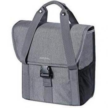 Bolsa ÚNICA BASIL GO Single Grey Melee con LÍNEAS