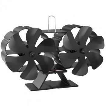 Ventilador de estufa silencioso con 12 aspas, accionado por calor (60-350°C)