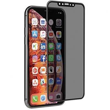 Muvit Protector Pantalla Apple iPhone XS MAX Vidrio Templado Curvo privacidad Case Friendly Marco Negro