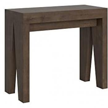 Consola extensible Naxy de Nogal 90x40/300 cm para 12 personas