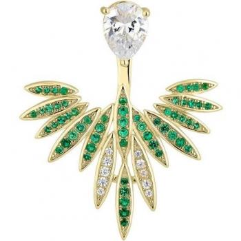 Pendiente Earjacket Exótica de Plata de Ley 925 bañado en oro amarillo 18k