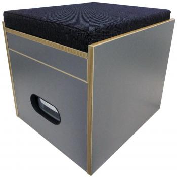 Baños taburete con porta Potti 145 – Acolchado Azul Espacio taburete