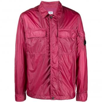 C.P. Company Men's Taylon L Nylon Jacket in Raspberry Pink, Size Large, Lightweight Water-Resistant