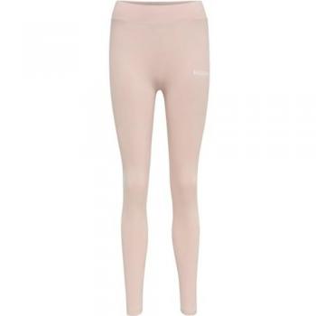 Mallas altas de mujer Hummel Legacy High Waist deportivas rosa y blanca, talla S