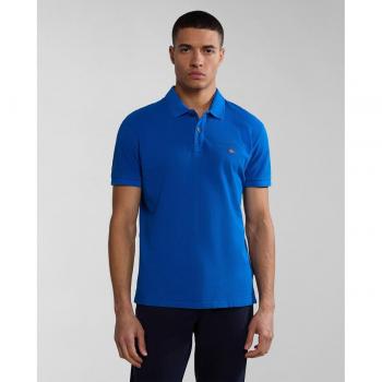 Napapijri Men's Short Sleeve Blue Piqué Polo Shirt - XL