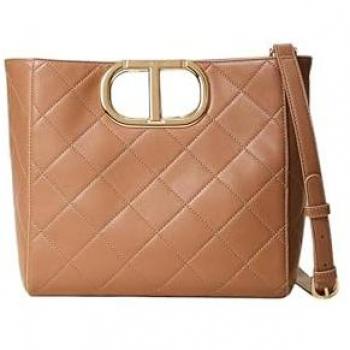 Beige Quilted Tote Handbag for Women - Twinset OS Size