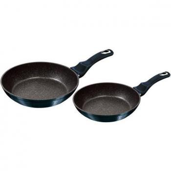 Berlinger Haus Aquamarine Juego 2 Sartenes Inducción 22-26cm, Aluminio Forjado, Antiadherente Ecológico Mármol sin PFOA, Diseño Metallic Line, Apta para Todas Las