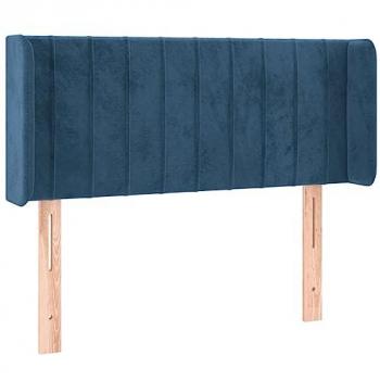 Cabecero con LED de terciopelo azul oscuro 93x16x78/88 cm