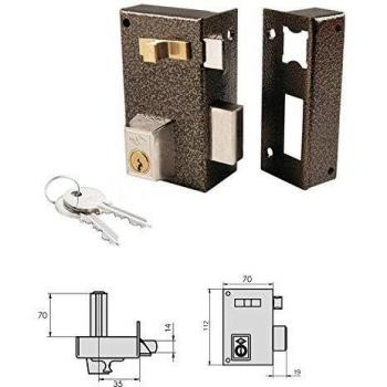 CVL 3160753 Cerradura 756A / 70 / Hierro Esmaltado Izquierda Cilindro 70 mm