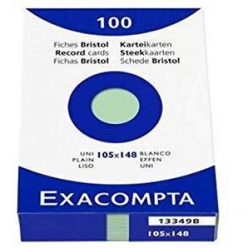 Fichas de Cartulina Bristol A6 Cuadriculadas Perforadas Colores Surtidos - Paquete de 100