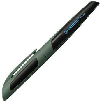 Pluma Estilográfica STABILO Flow SPORTY M, Khaki/Negro, Incluye 1 Patrón