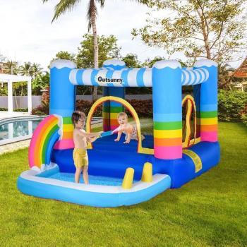 Castillo Hinchable con Cama de Salto y Piscina para Niños de +3 Años