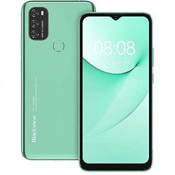 Android 11 Smartphone Libre, Blackview A70 Teléfono Móvil Octa-Core 3GB + 32GB Pantalla Waterdrop HD+ 6.517 '', Cámara Triple 13MP Movil Libre Barato Batería 5380mAh Dual SIM 4G Face ID/GPS- Green