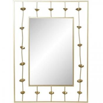 Espejo de pared metal flor