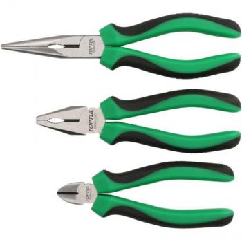 Juego de pinzas TOPTUL GAAE0302, 3 piezas, con revestimiento plástico e impregnado de caucho