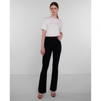 Jeans Flared Cintura Alta Pieces Peggy Negro XS