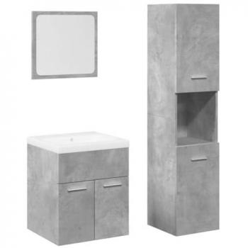 Juego de muebles de baño 4 piezas madera contrachapada gris hormigón