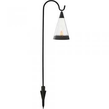 Lámpara LED Solar 3 en 1 Pisa con Pica de Tierra Opcional, Plástico Negro, 13x70 cm