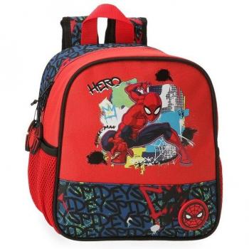 Mochila Spiderman urban Preescolar 28cm con diseño de superhéroe y bolsillos frontales