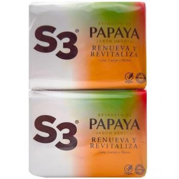 S3 Jabón Pastilla Papaya L-2 125 Grams C/12