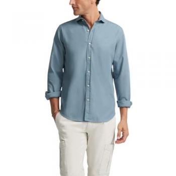Silbon - Camisa sport lisa micropique petroleo para Hombre, manga larga, talla L