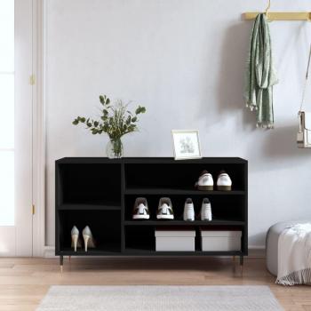 Zapatero negro de madera multicapa 102x36x60 cm