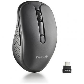 NGS EVO Mix Ratón Láser Inalámbrico Recargable, Conexión Multimodo 2,4 GHz + Bluetooth 5.1, USB-C, Botones Silenciosos, dpi Ajustable, Sensor Lá