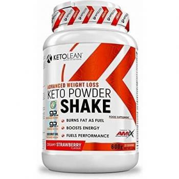 AMIX Nutrition | KetoLean | Keto goBHB Powder Shake | Proteína en Polvo | Sabor Fresa | 600 g | Especial para Deportistas | Recuperador Muscular | Dietas Keto | Acelerador del Metabolismo