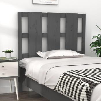 Cabecero de cama gris 105.5x4x100 cm madera maciza de pino