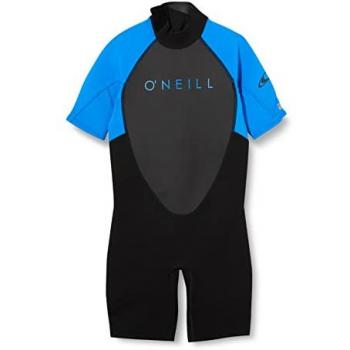O'Neill Youth Reactor II 2mm Back Zip Short Sleeve Spring Suit, traje neopreno infantil, manga corta, color azul gris