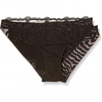 Selene Claire, Pack de 2 x Braguitas Para Mujer, Negro, L