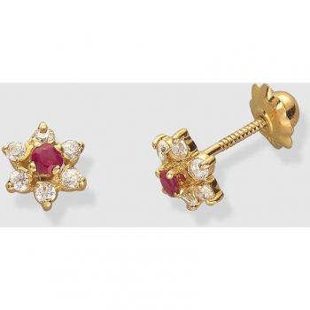 Pendientes de bebé de oro con circonita, delicados y elegantes