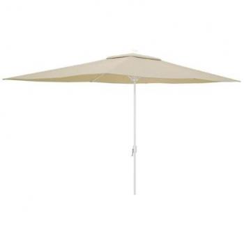 Sombrilla Marbueno Beige de Poliéster con Estructura de Acero y 6 Barillas, Dimensiones 200x300 cm para Jardín, Piscina y Terraza