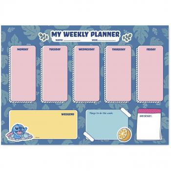 Bloc Planificador Semanal A4 Disney Stitch Erik Azul Inglés