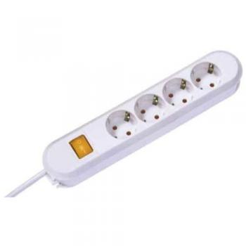Regleta de enchufes Bachmann SMART 4x Schuko blanca sin cable con 4 contactos de seguridad