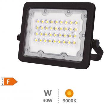 Proyector LED Exterior Aluminio 30W 3000K IP65 Negro