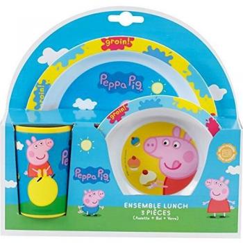 Fun House 005175 Peppa Pig Conjunto de almuerzo para niños polipropileno azul 26,5 x 7 x 25 cm 3 piezas