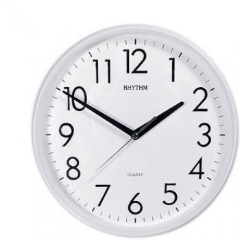 RHYTHM Bonito Reloj de pared con mecanismo de cuarzo analógico Blanco 26 cm 20839