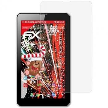 2 x atFoliX Anti-Choque Lámina Protectora de Pantalla Prestigio MultiPad Wize 3037 3G Antichoque Película Protectora - FX-Shock-Antireflex