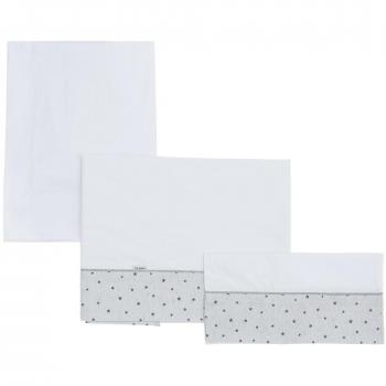 Cambrass Stela - Sábanas para capazo, 3 piezas, 80 x 120 cm, color gris