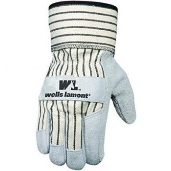 Wells Lamont guantes de trabajo seguridad DE VACA Pearl de ante con puño, ala pulgar, doble Shirred muñeca
