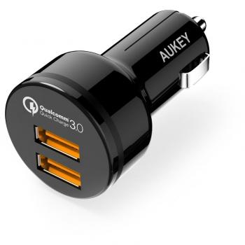 AUKEY Quick Charge 3.0 Cargador USB de coche Dual Port 36W